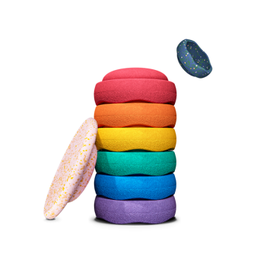 Stapelstein Original Spring special Rainbow Set classic (Board & Mini dark blue offerts)