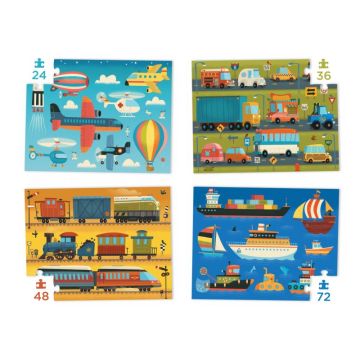 Vier Puzzles 24-72pc, Fahrzeuge, Crocodile Creek