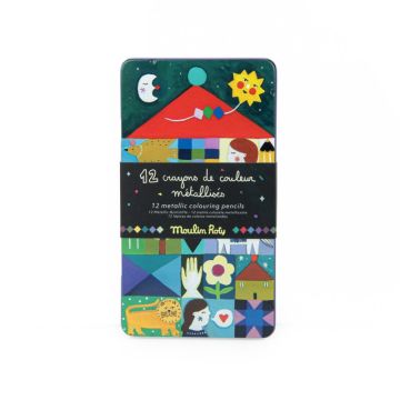 12 Farbstifte Metallic, Les Comètes Filantes, Moulin Roty