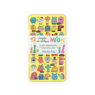 12 Farbstifte Neon, Les Schmouks, Moulin Roty