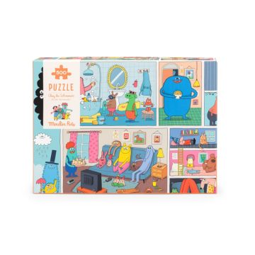 Puzzle- Bei den Schmouks -500 Stk., Les Schmouks, Moulin Roty
