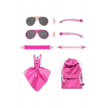  TOP ANGEBOT! Mokki Sonnenbrille pink, 2-5 years +Screensafe Brille und Accessoire Set geschenkt