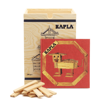 Holzkiste mit 280 Kapla-Plättchen, natur, KAPLA