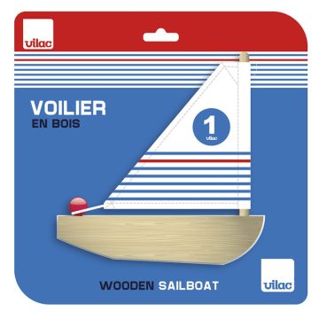 Kleines Seegelboot aus Holz, Vilac