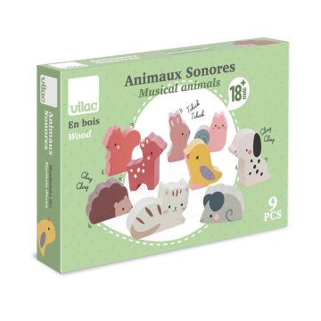 Animaux en bois Vilac avec sons, Sarah Betz, Vilac