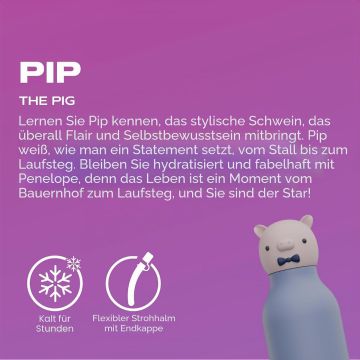 Trinkflasche Bestie Bottle, Schwein Pip, asobu