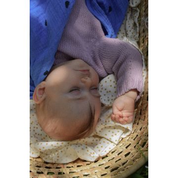 Swaddle M Bianca,Herz blau, Rose in April