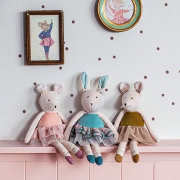 Plüschmaus rosa, La Petite Ecole de Danse, Moulin Roty