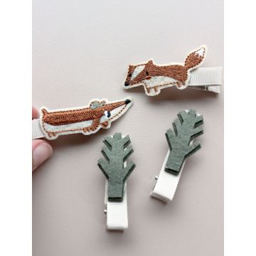 Dachs und Fuchs, Haarspange, Halfbird