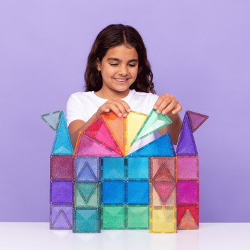 Connetix Glitter Pack 48 pièces, blocs magnétiques