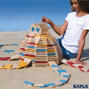 KAPLA Set Sommer gelb,rot, hellblau, 200 Stück