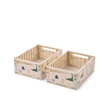 Weston Aufbewahrungsbox Grösse M 2er Pack, Dino roar, LIEWOOD