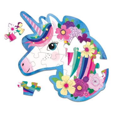 Shaped Mini Puzzle, Unicorn 24 pcs, Mudpuppy