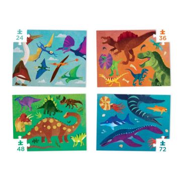 Vier Puzzles 24-72pc,Dinosaurier, Crocodile Creek