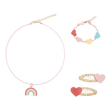 Set Vintage Rainbow Hair & Jewellery, Rockahula