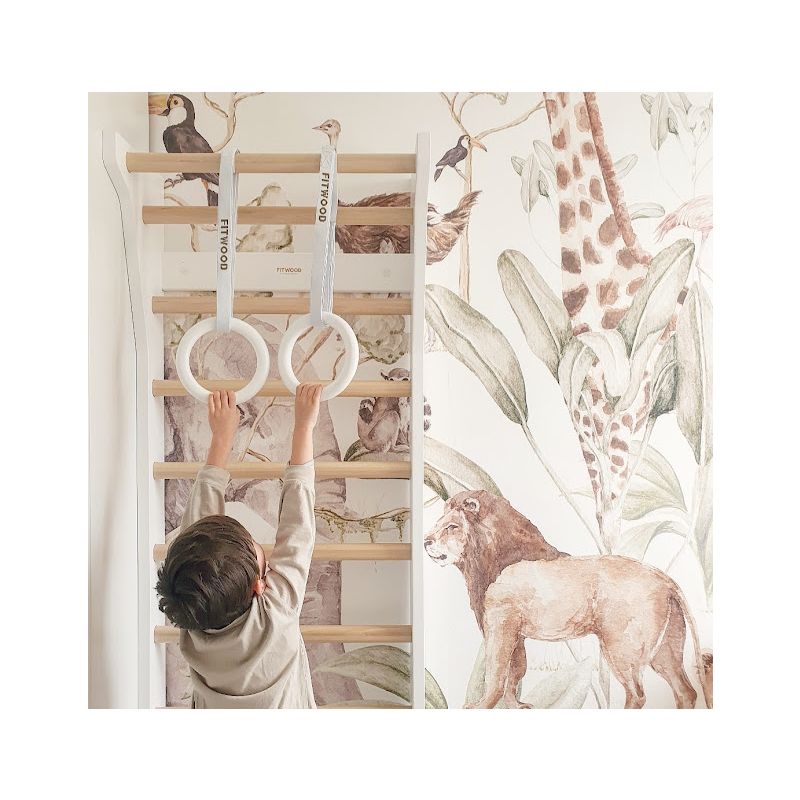 Turnringe Kinder Weiss - Weisse Bänder, FitWood 