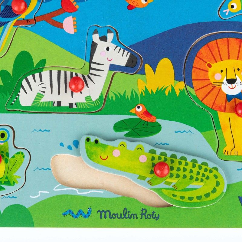Soundpuzzle Tiere aus Holz, Les Toupitis, Moulin Roty