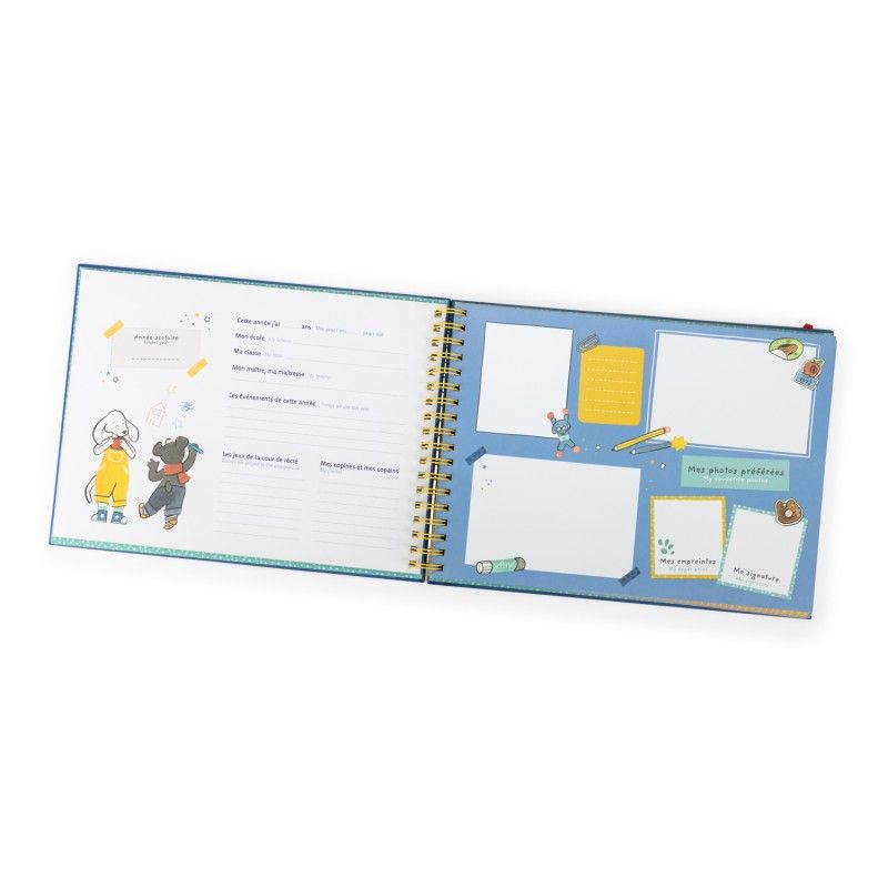 Schulerinnerungs Album 36 S., FR-EN, Puce & Pilou, Moulin Roty