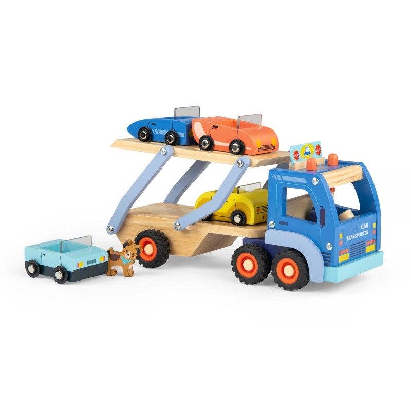 Autotransporter mit Fahrzeugen, Strasse der Mühle, Moulin Roty