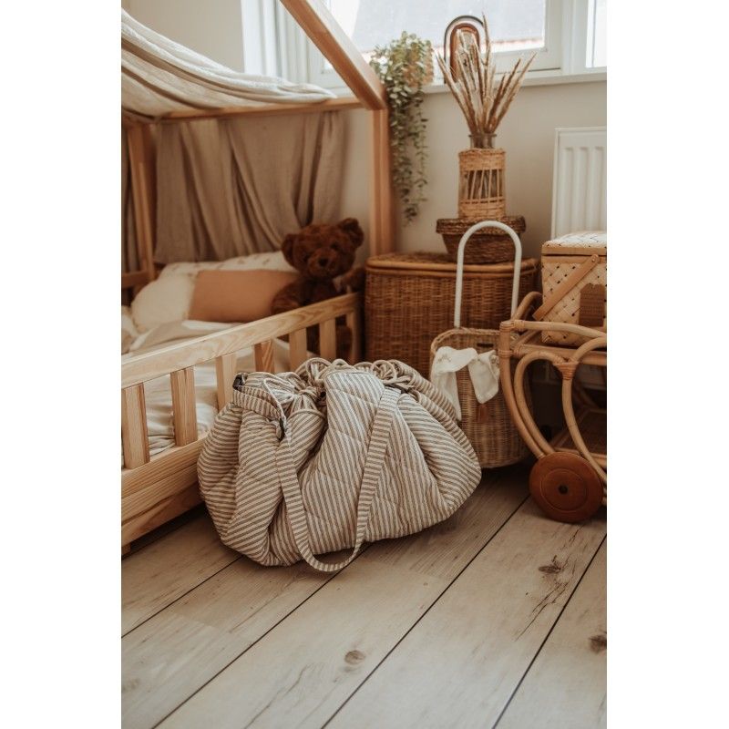 Krabbeldecke soft, Organic stripes blue, Play&Go