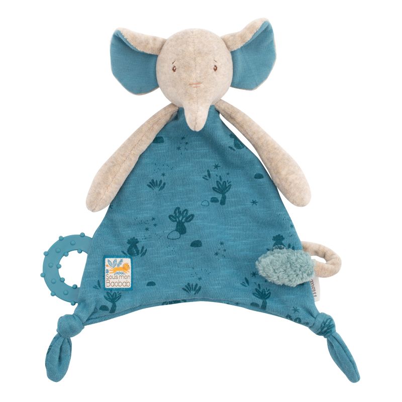 Doudou attache-tétine éléphant, Sous mon baobab, Moulin Roty