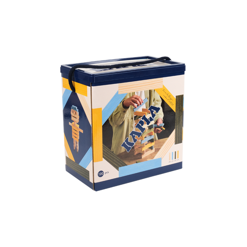 KAPLA Baukasten hellblau,gelb,grün 120 Stück, Kapla