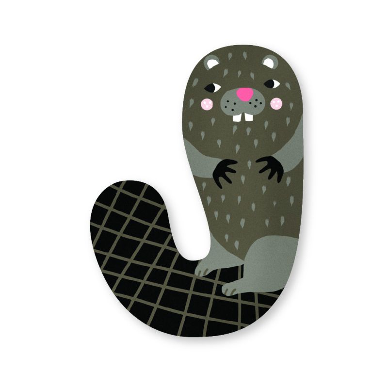 Buchstabe aus Holz J, M.Carlslund, Vilac