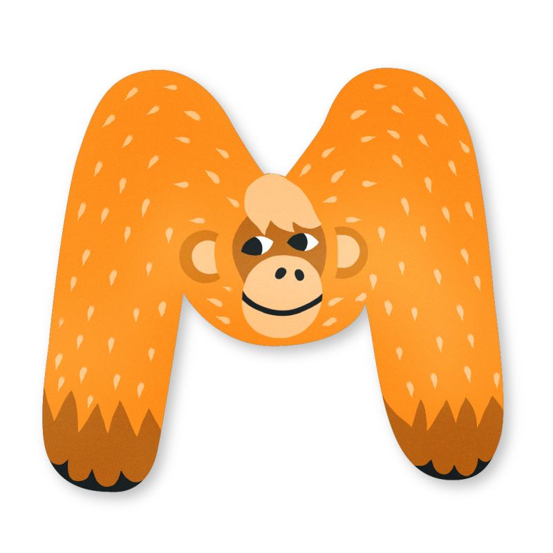 Buchstabe aus Holz M, M.Carlslund, Vilac