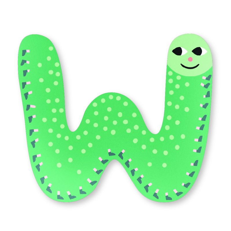 Buchstabe aus Holz W, M.Carlslund, Vilac