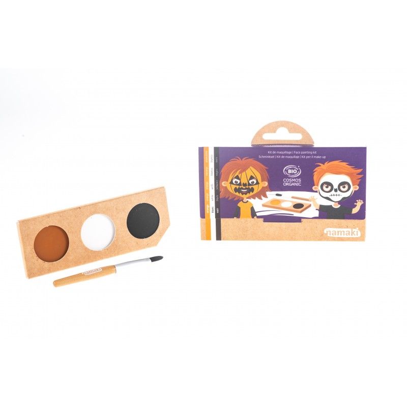 Pumpkin & Skeleton Face Painting Kit - 3 colors, Namaki