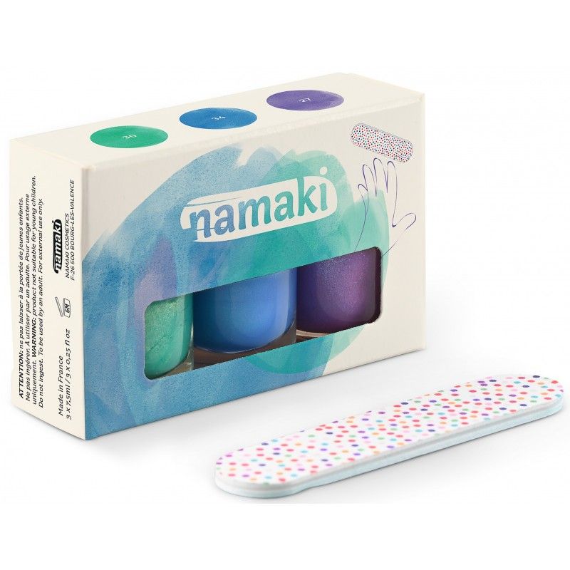 Kit 3 Peelable Nail Polishes - Aurora Borealis, Namaki
