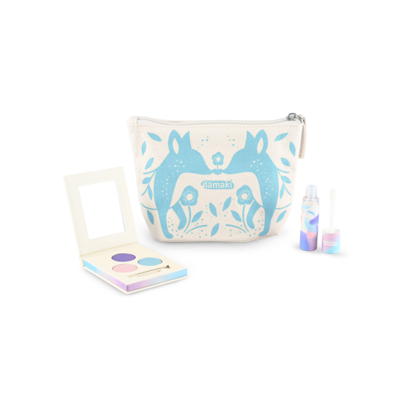 Glitzer Kosmetiktasche Blau, Namaki