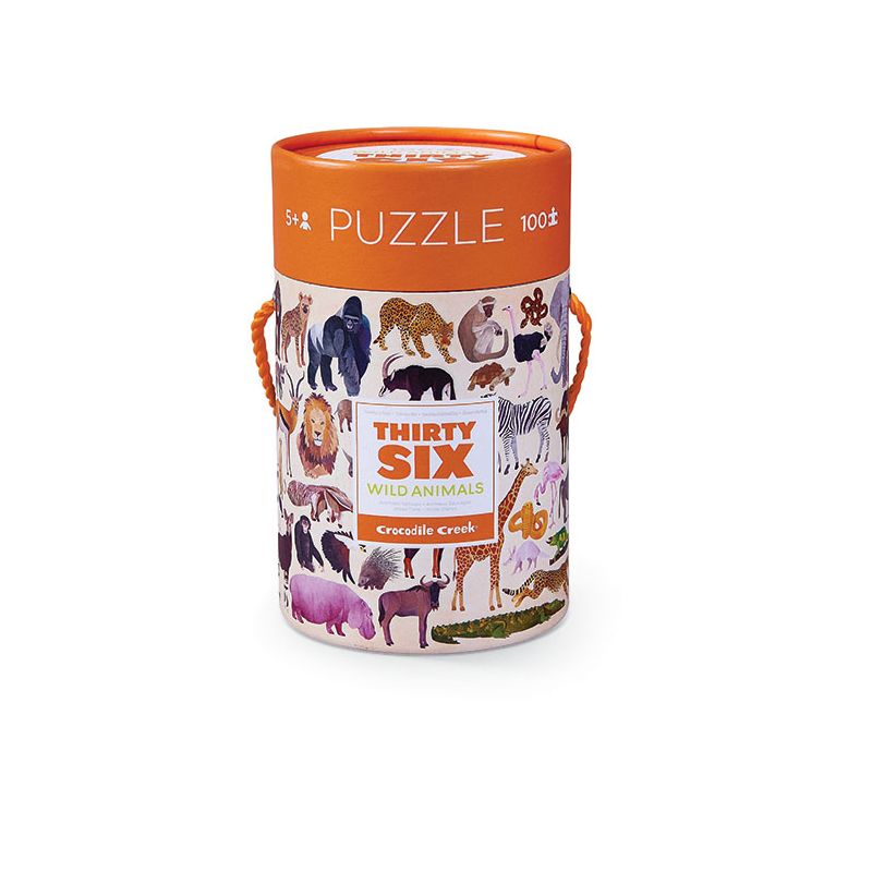 Puzzle 100tlg: 36 Wilde Tiere, Crocodile Creek