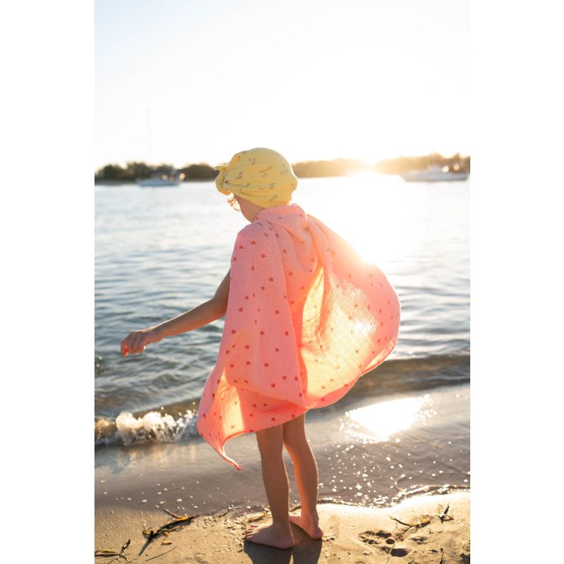 Swaddle L Bianca, Herzen Rosa/Rot, Rose in April