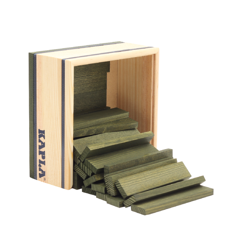 Box mit 40 Kaplas, grün, KAPLA 