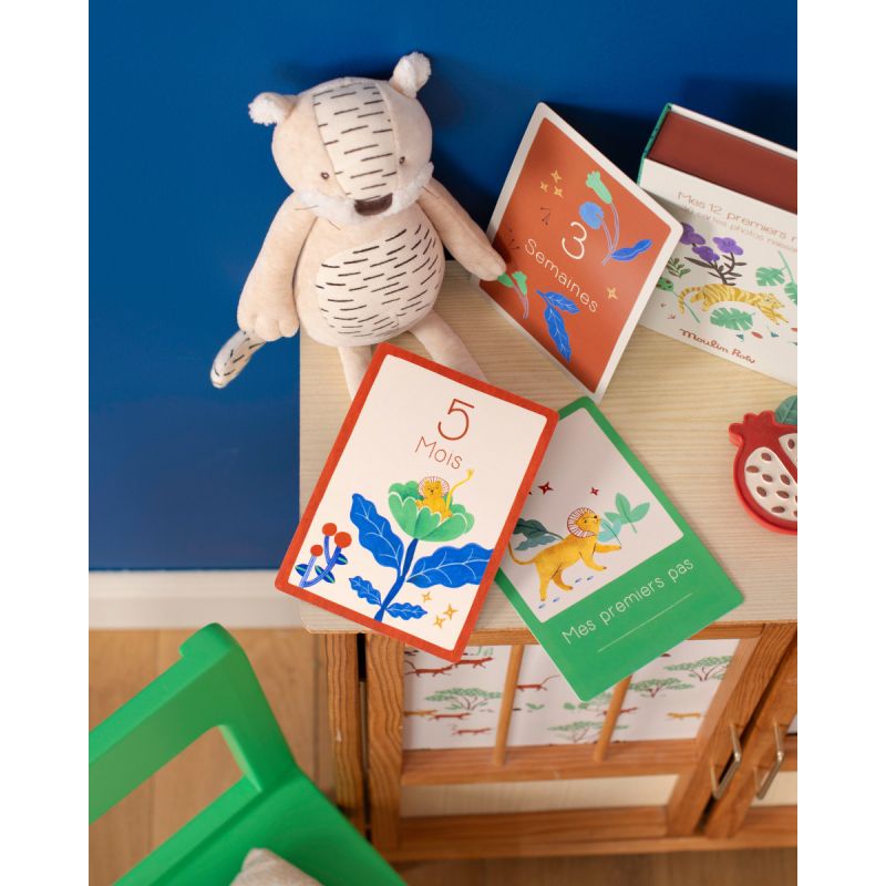 Karten Meine ersten 12 Monate FR, La forêt Mawa, Moulin Roty