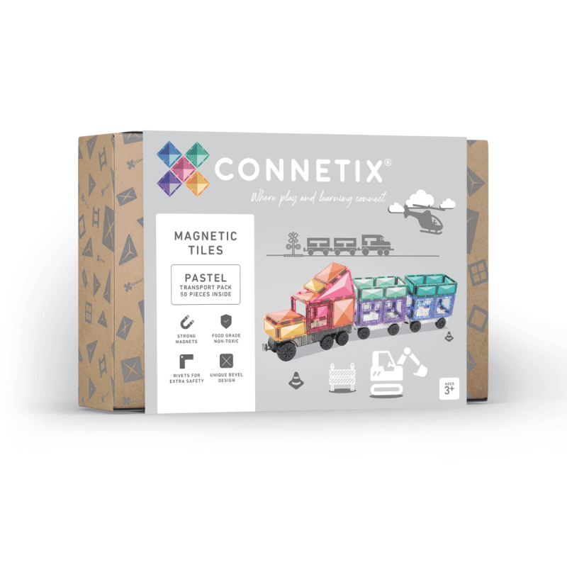 Pastel Transport Pack 50, cubes magnétiques, Connetix