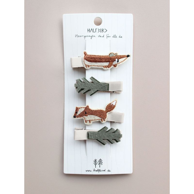 Dachs und Fuchs, Haarspange, Halfbird