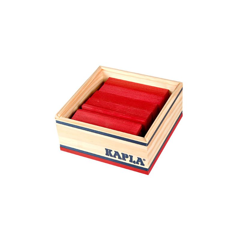 Coffret de 40 planchettes Kapla couleur rouge
