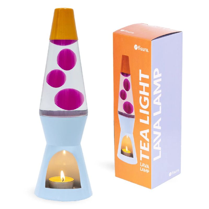 Lavalampe Kerze Orange Rosa und Blau, Fisura