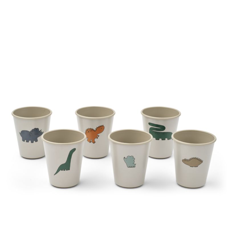Lana Cup 6er Pack Becher, Dinosaurs Mist, LIEWOOD