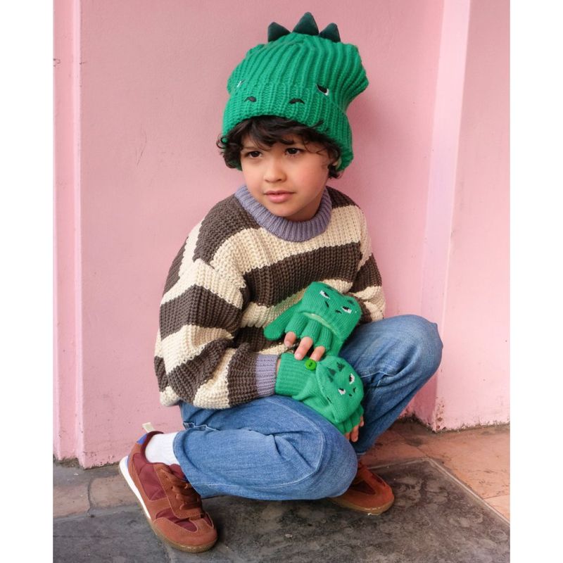 T-Rex-Strickhandschuhe, 7–10 Jahre, Rockahula