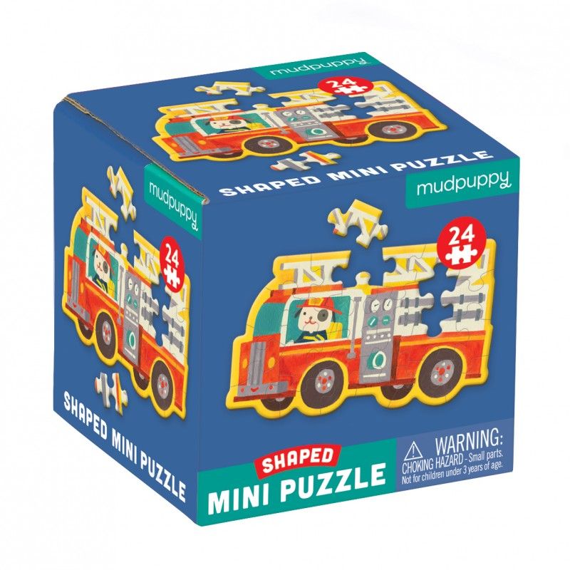 Shaped Mini Puzzle, Firetruck 24 pcs, Mudpuppy
