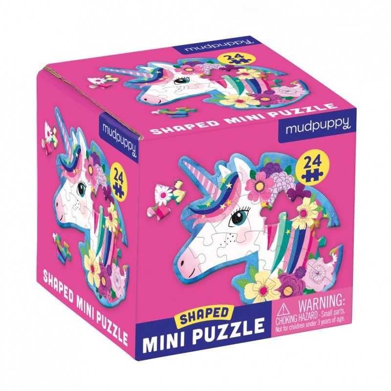 Shaped Mini Puzzle, Unicorn 24 pcs, Mudpuppy