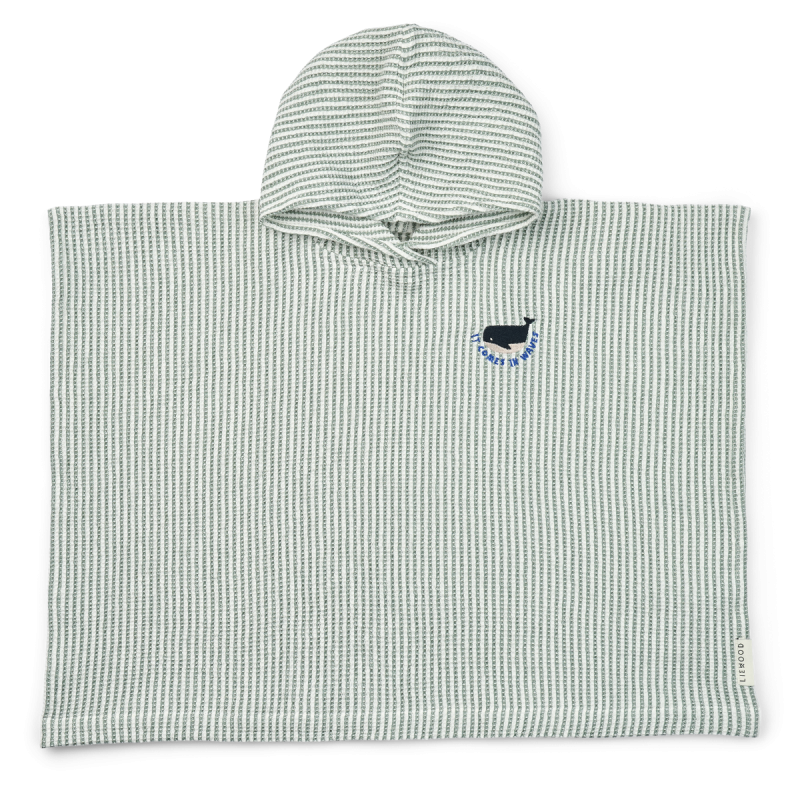 Paco Poncho Embroidery,Y/D stripe Peppermint / Creme, 7/8Y,LIEWOOD