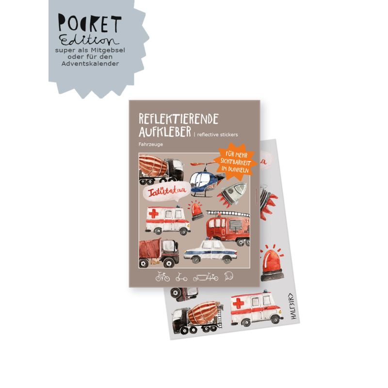 Reflektierente Aufkleber, Pocket Edition Fahrzeuge, Halfbird 
