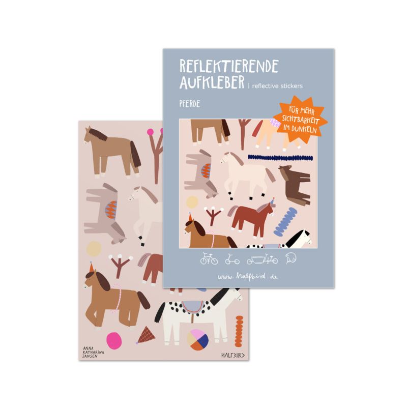 Set Reflektierende Aufkleber Pferde, Halfbird