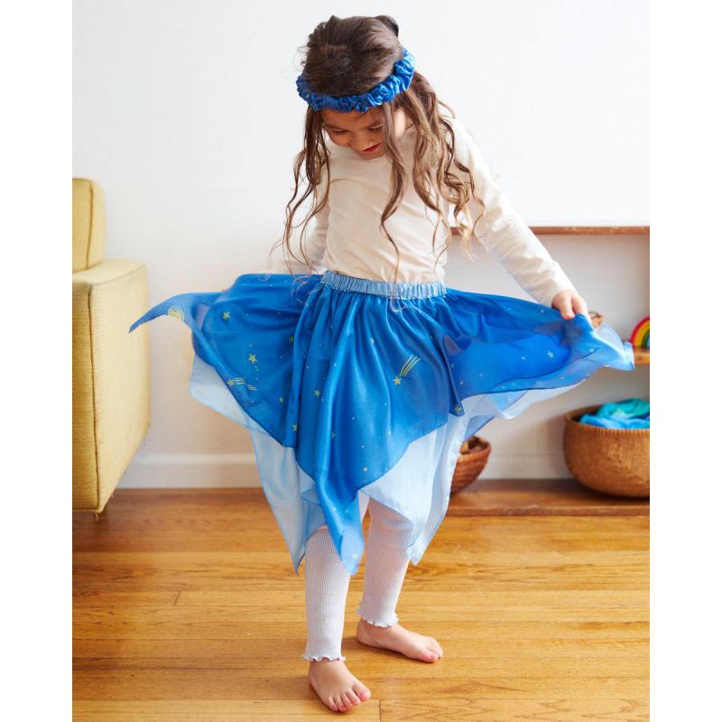 Sternennacht-Feenrock aus Seide, Sternennacht, Sarah's Silks