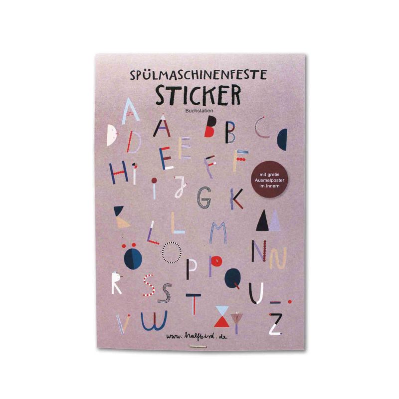 Spülmaschinenfeste Aufkleber ABC, Halfbird
