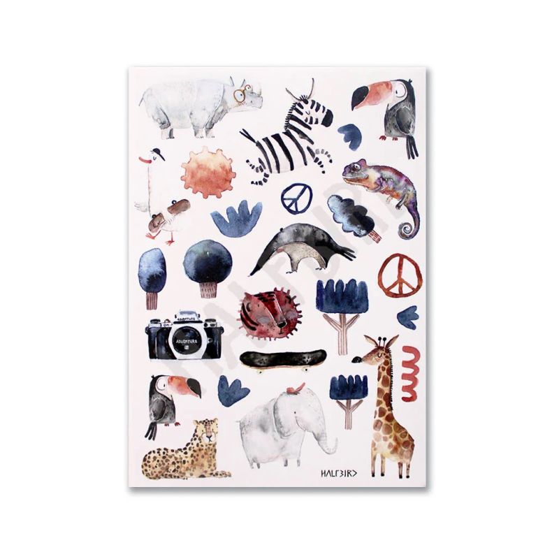 Spülmaschinenfeste Sticker Super Safari, Halfbird